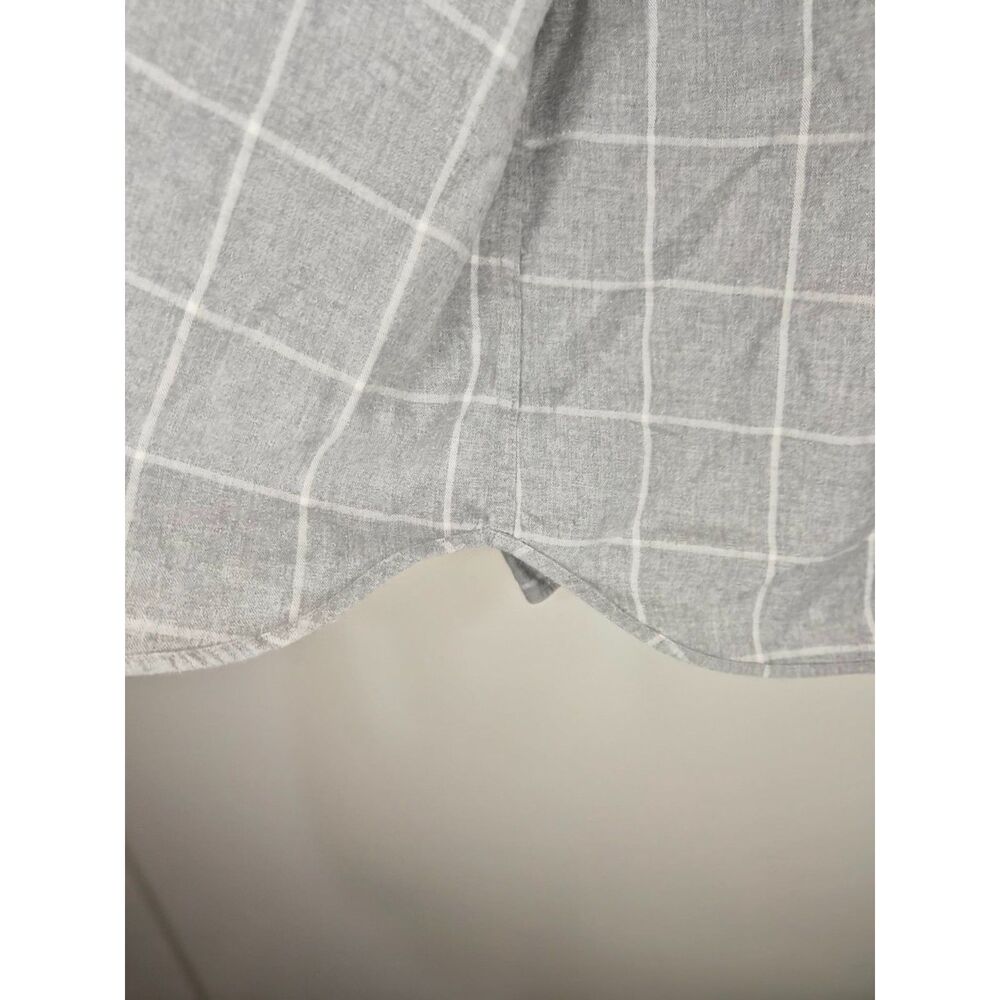 J Crew Slim Untucked Gray Plaid Flannel Spring Soft Brushed Twill Minimalist - Picture 4 of 11
